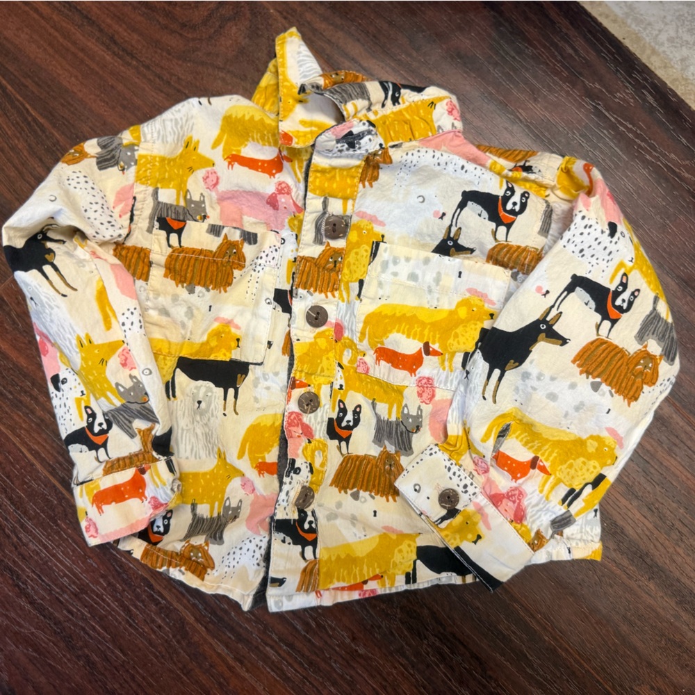 Blue rooster 12/18 button down dog print 12/18 months